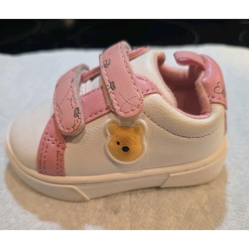 Disney Baby Winnie the Pooh Strap No Lace Sneaker Shoe Pink Size 3